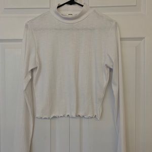 Long sleeve white mock neck